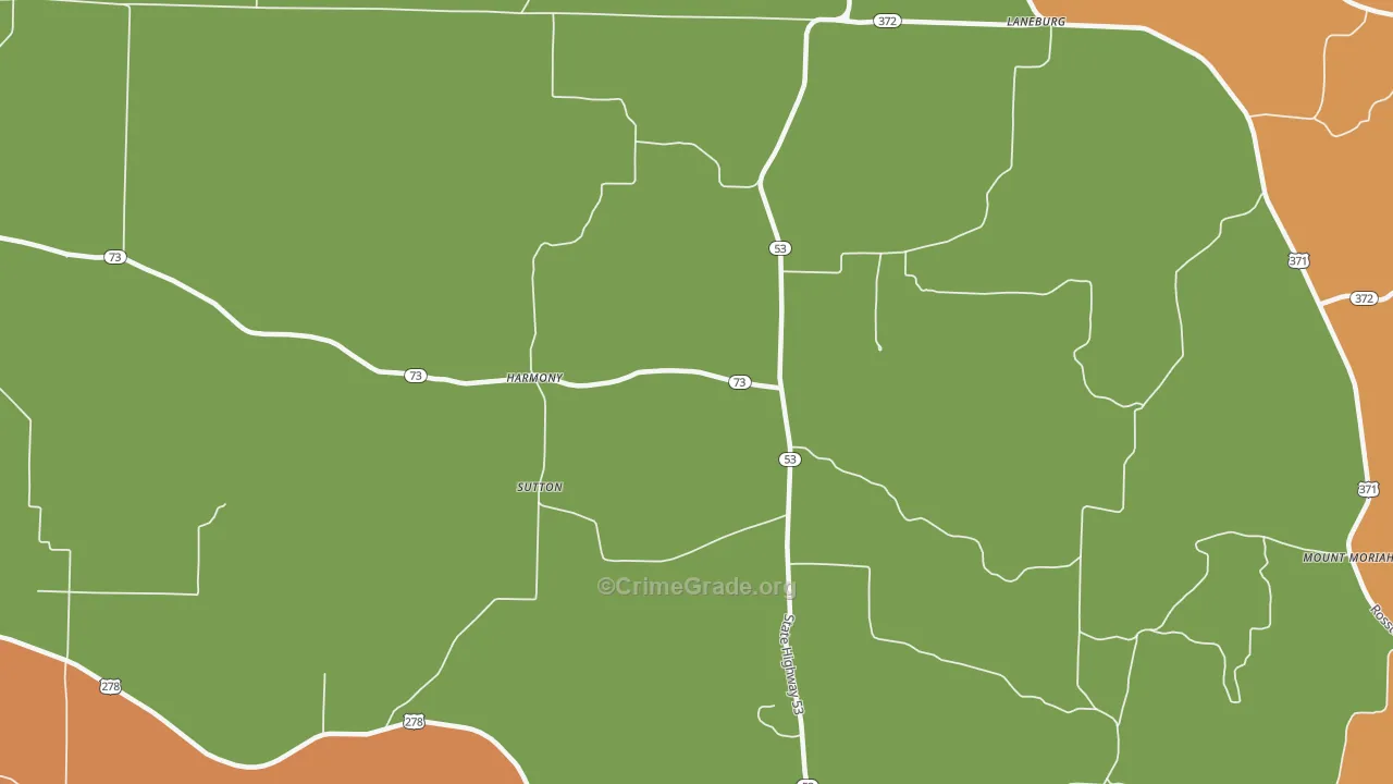 Sutton, AR Map of Murder Rates