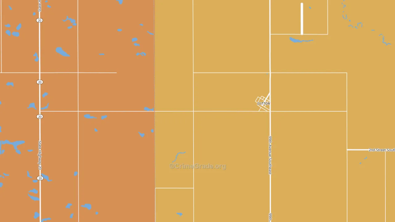 Sutton, ND Map of Murder Rates