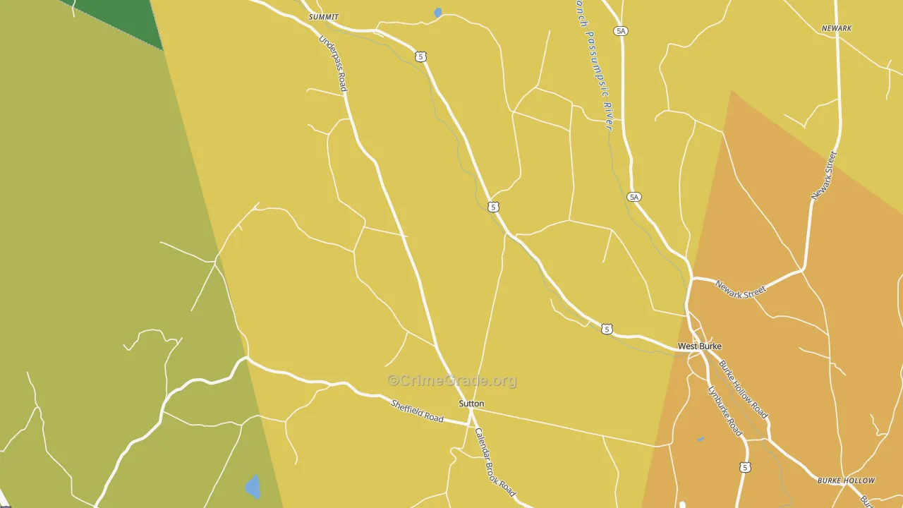 Sutton, VT Map of Murder Rates