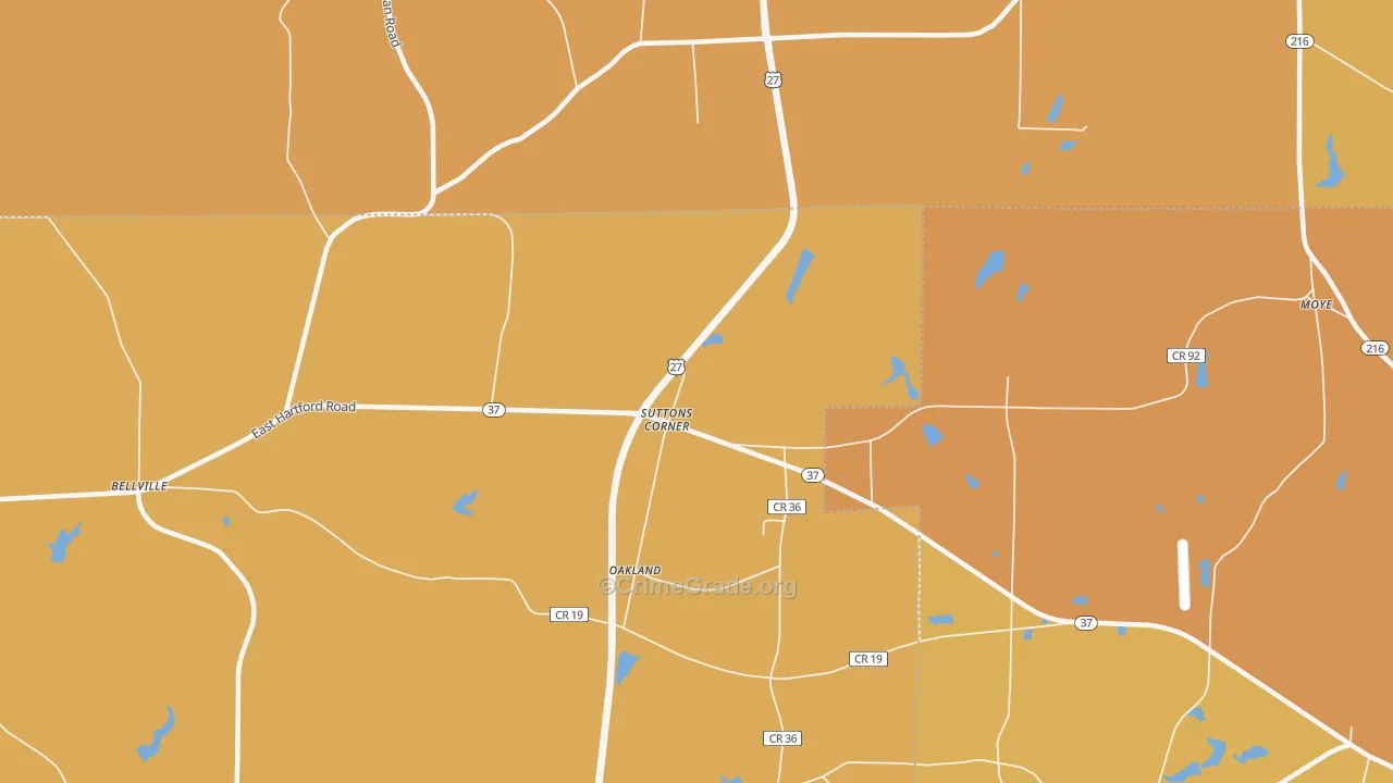 Suttons Corner, GA Map of Murder Rates