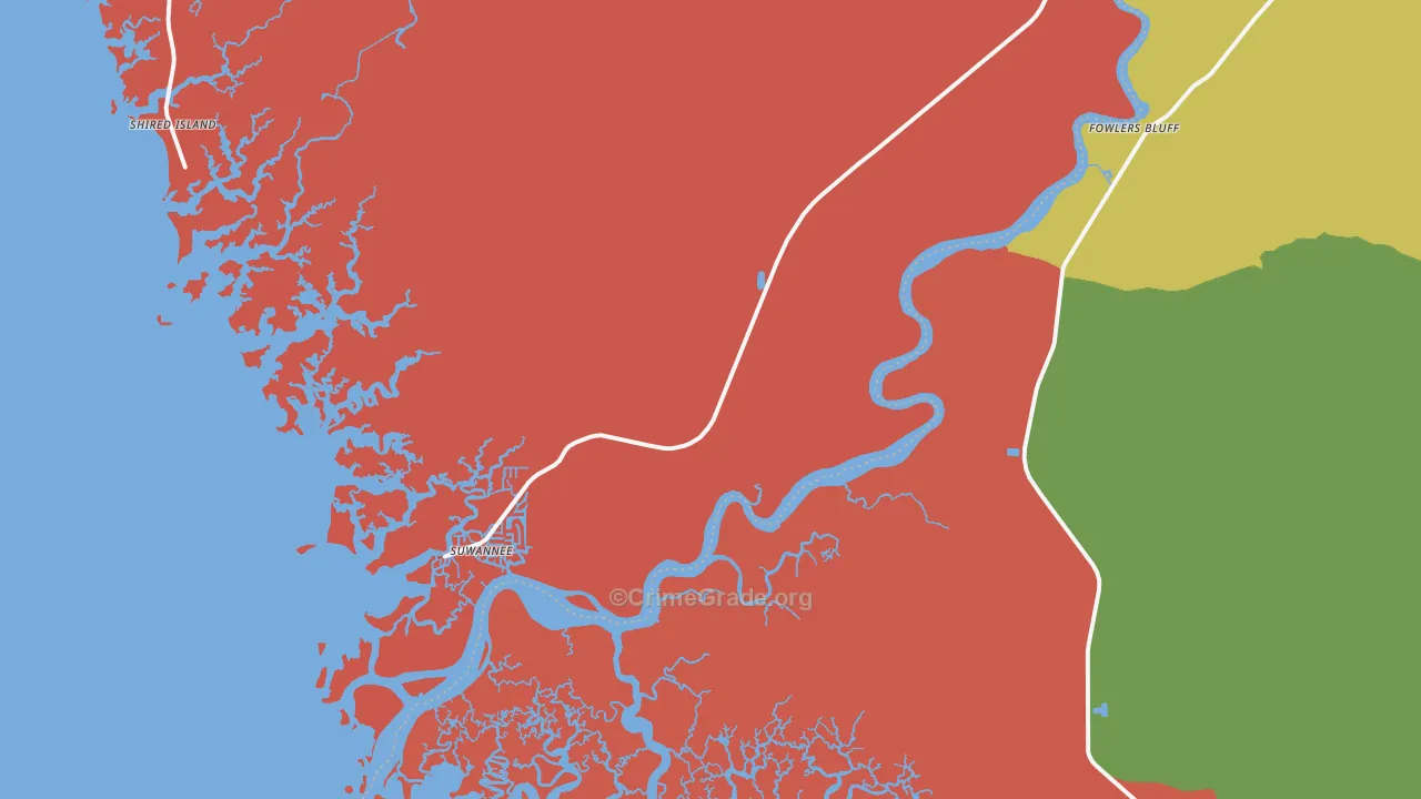 Suwannee, FL Map of Murder Rates