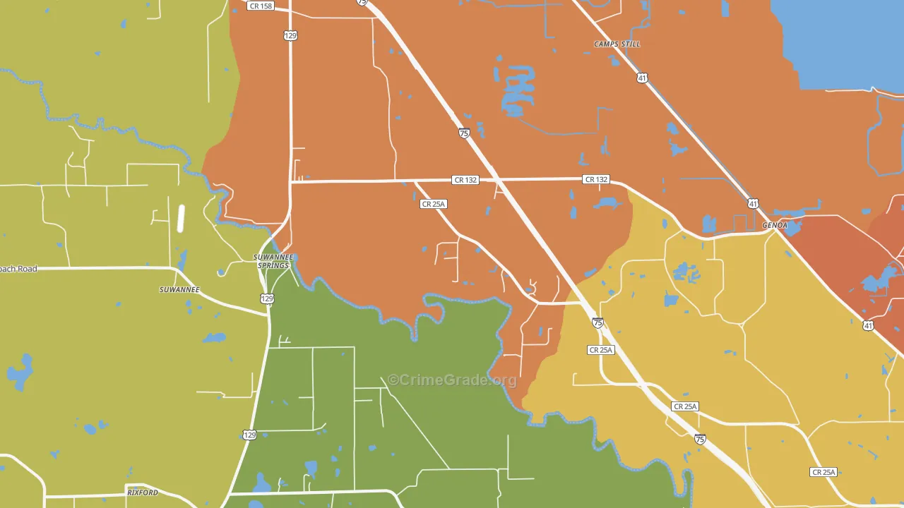 Suwannee Springs, FL Map of Murder Rates