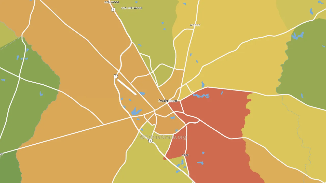 Swainsboro, GA Map of Murder Rates