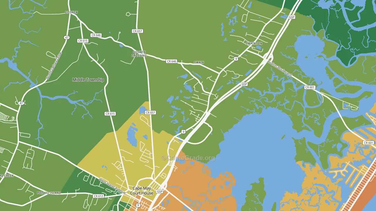Swainton, NJ Map of Murder Rates