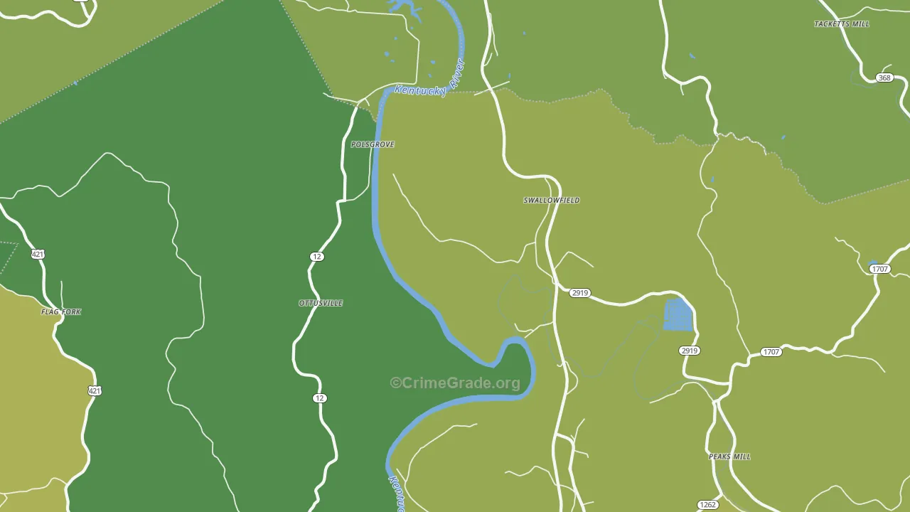 Swallowfield, KY Map of Murder Rates