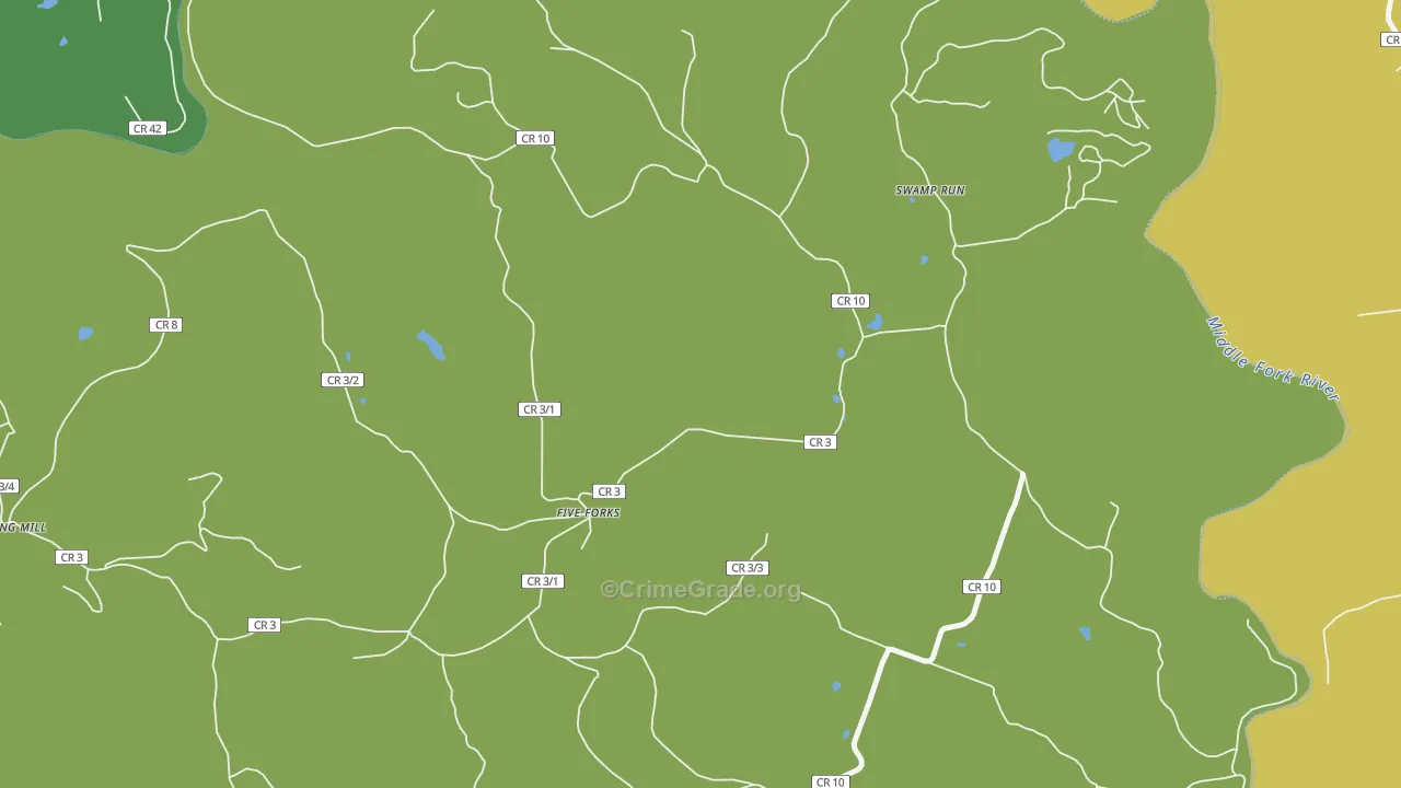 Swamp Run, WV Map of Murder Rates