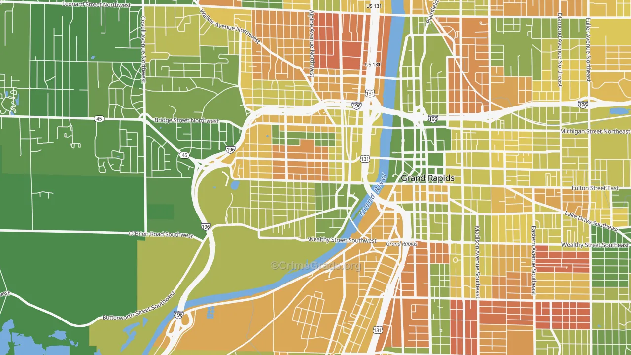 Swan, Grand Rapids, MI Map of Murder Rates