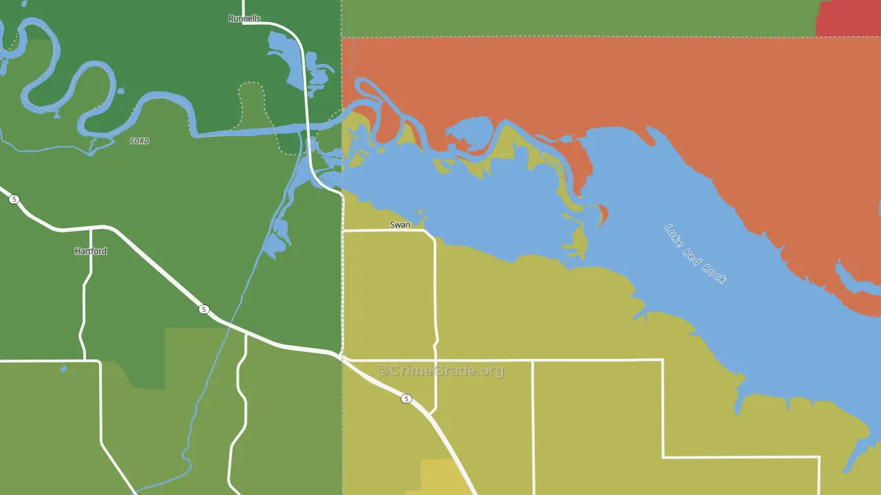 Swan, IA Map of Murder Rates