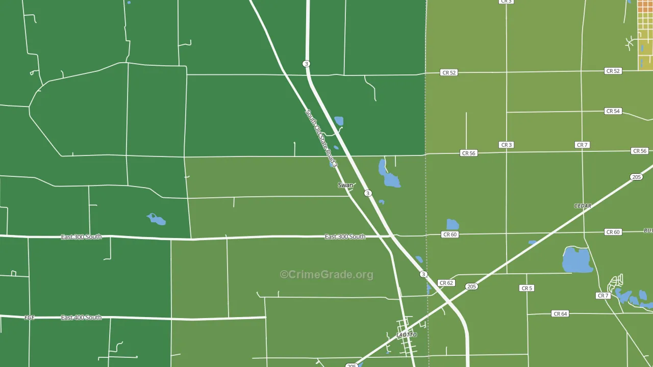 Swan, IN Map of Murder Rates