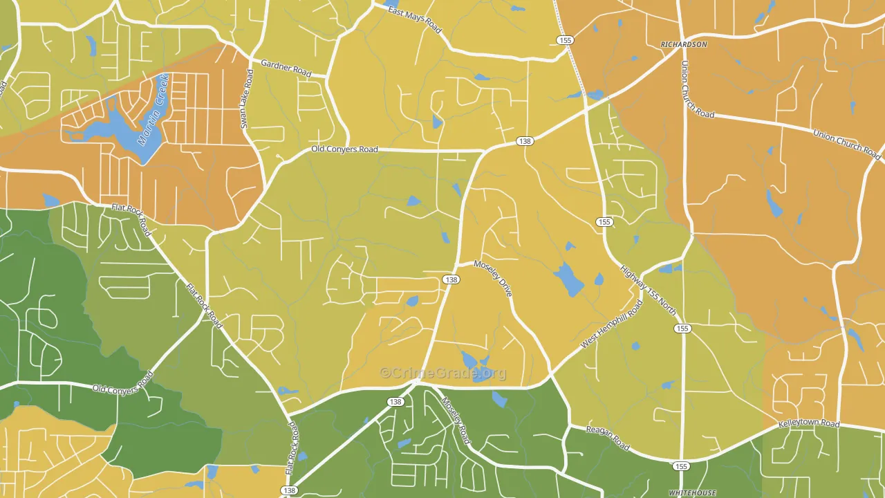 Swan Lake, GA Map of Murder Rates