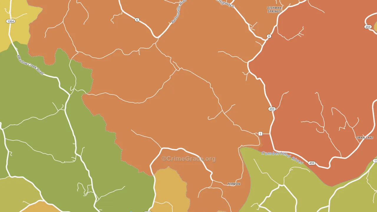 Swan Lake, KY Map of Murder Rates