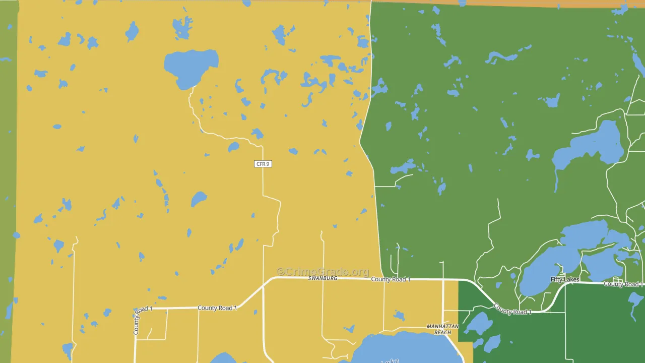 Swanburg, MN Map of Murder Rates