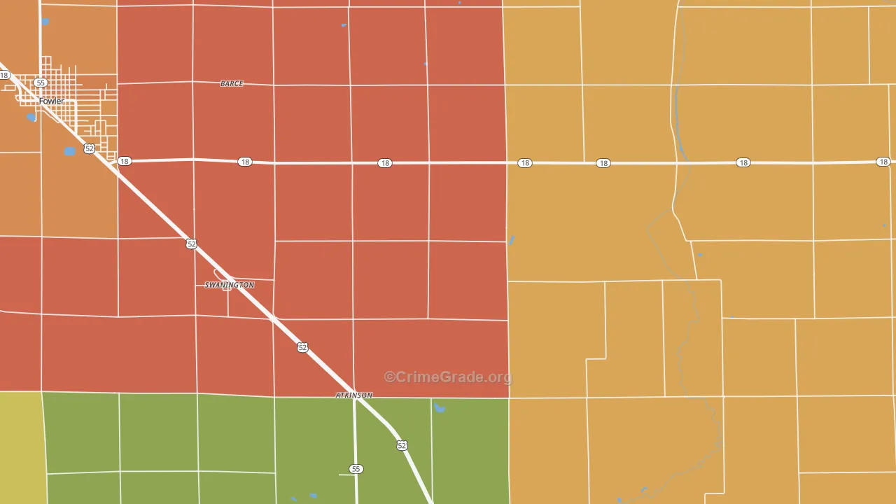 Swanington, IN Map of Murder Rates