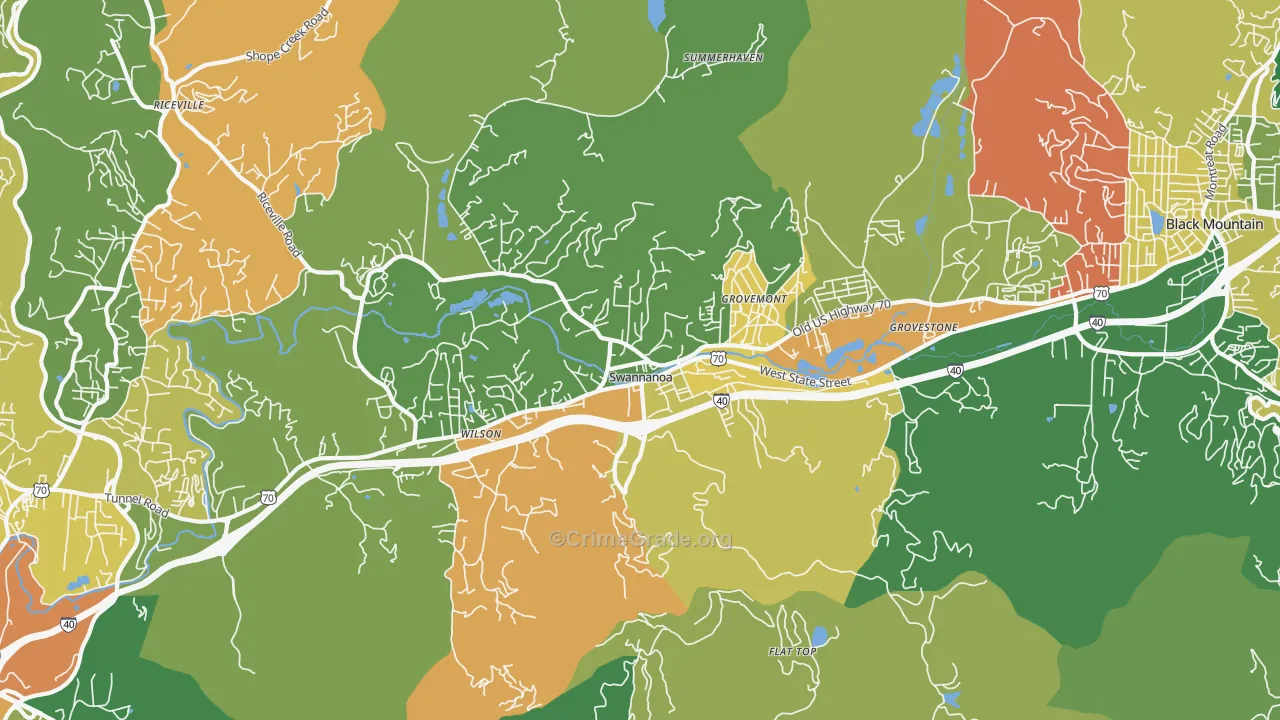 Swannanoa, NC Map of Murder Rates