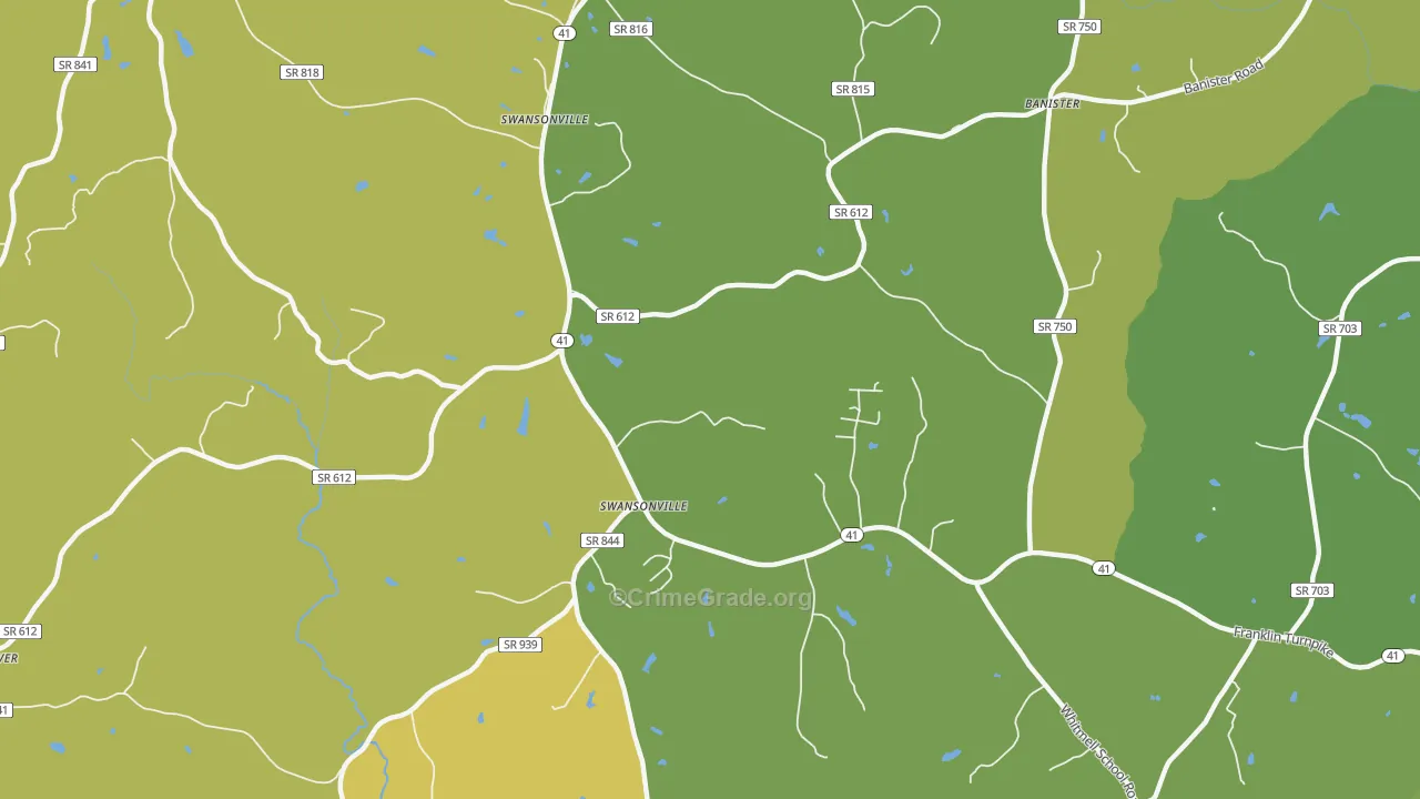 Swansonville, VA Map of Murder Rates