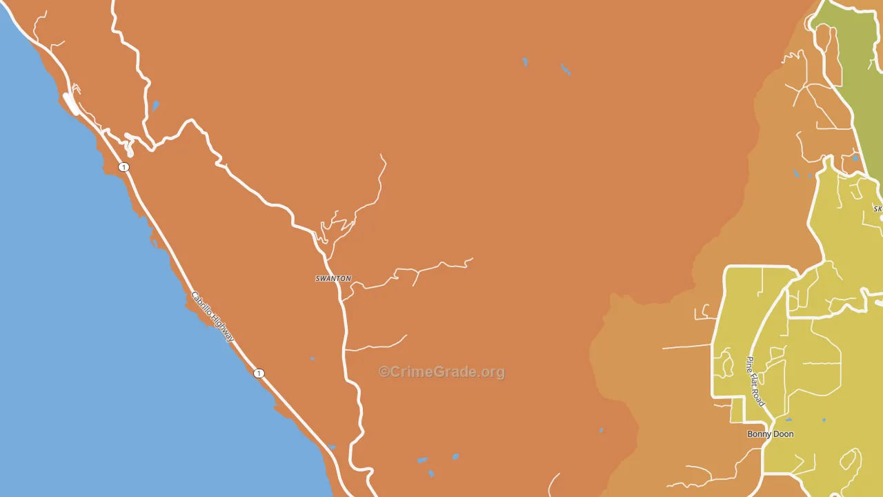 Swanton, CA Map of Murder Rates