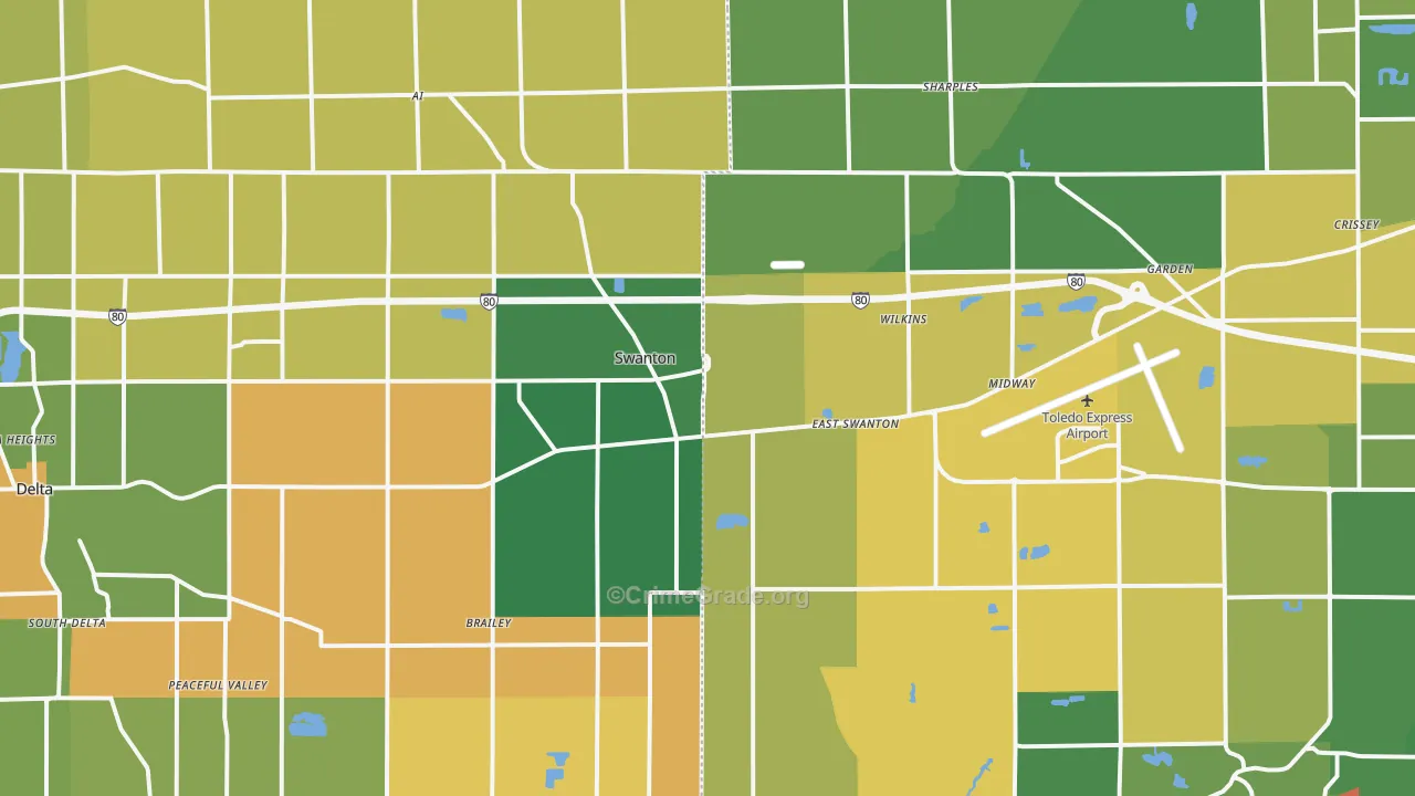 Swanton, OH Map of Murder Rates