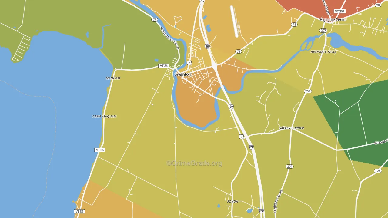 Swanton, VT Map of Murder Rates