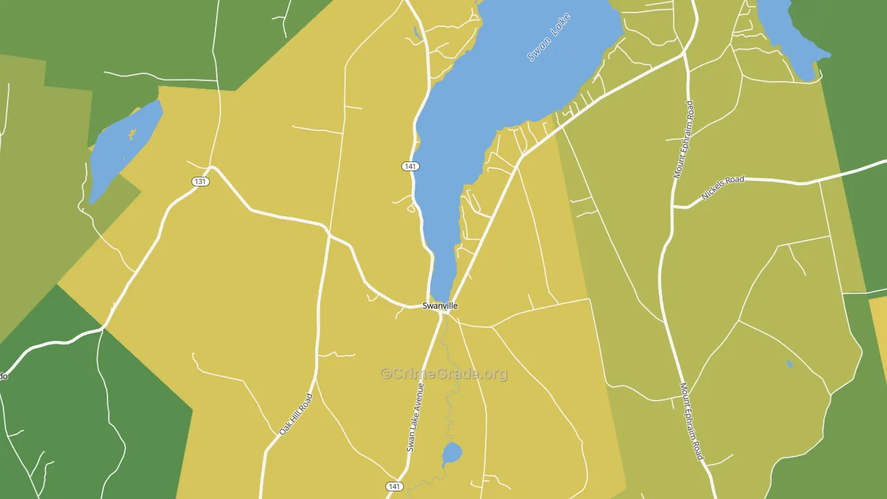 Swanville, ME Map of Murder Rates