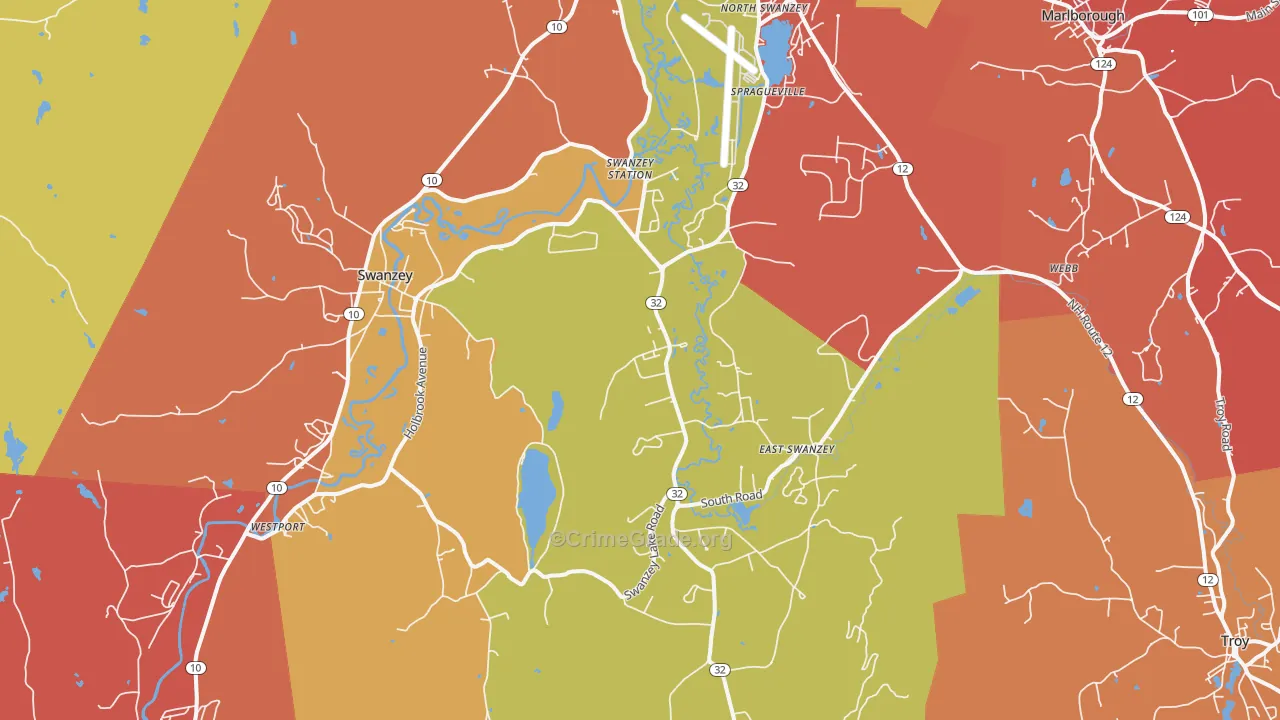 Swanzey, NH Map of Murder Rates