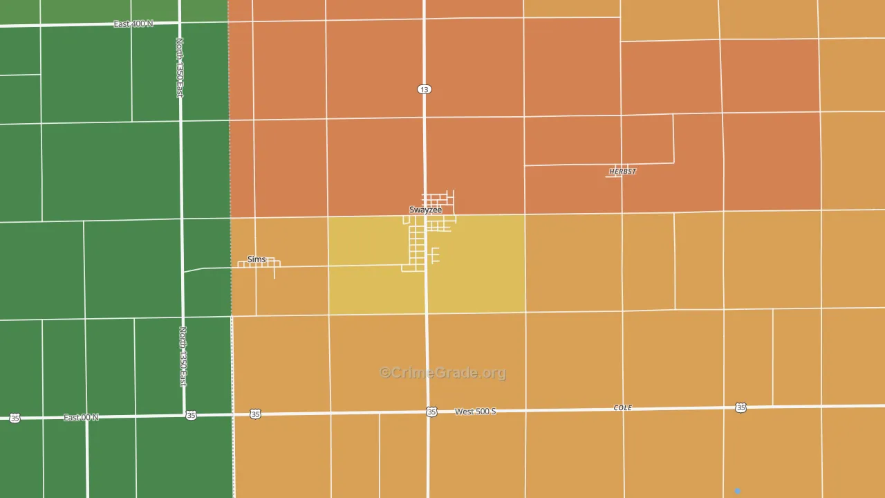Swayzee, IN Map of Murder Rates