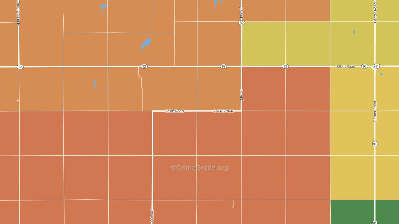 Swedehome, NE Map of Murder Rates