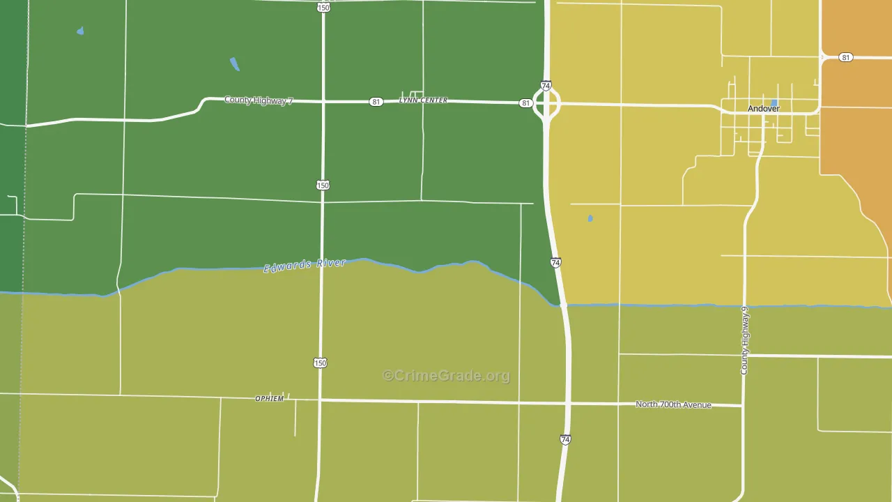 Swedona, IL Map of Murder Rates