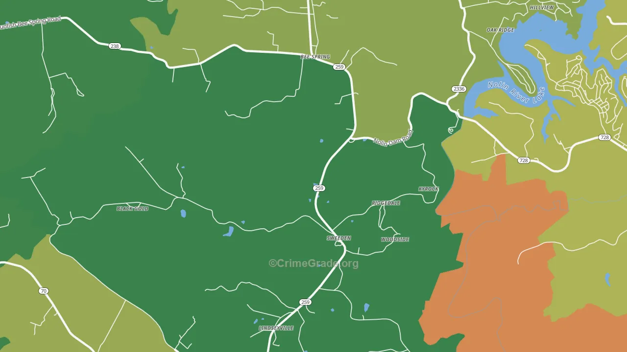 Sweeden, KY Map of Murder Rates