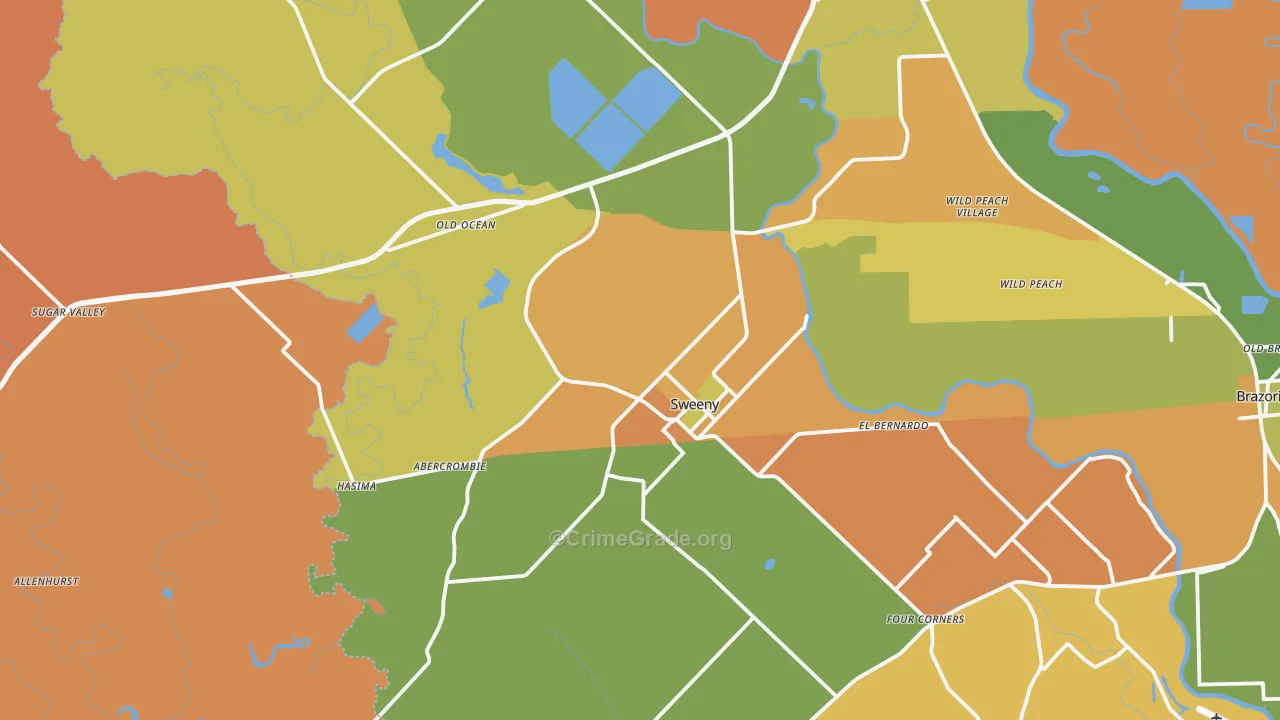 Sweeny, TX Map of Murder Rates