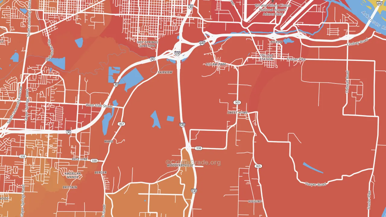 Sweet Home, AR Map of Murder Rates