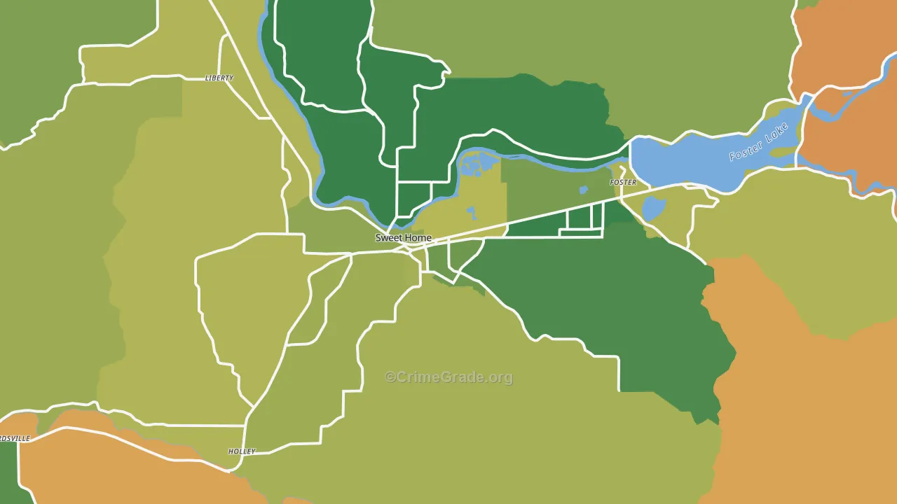 Sweet Home, OR Map of Murder Rates