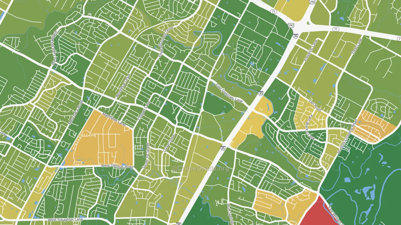Sweetbriar, Austin, TX Map of Murder Rates