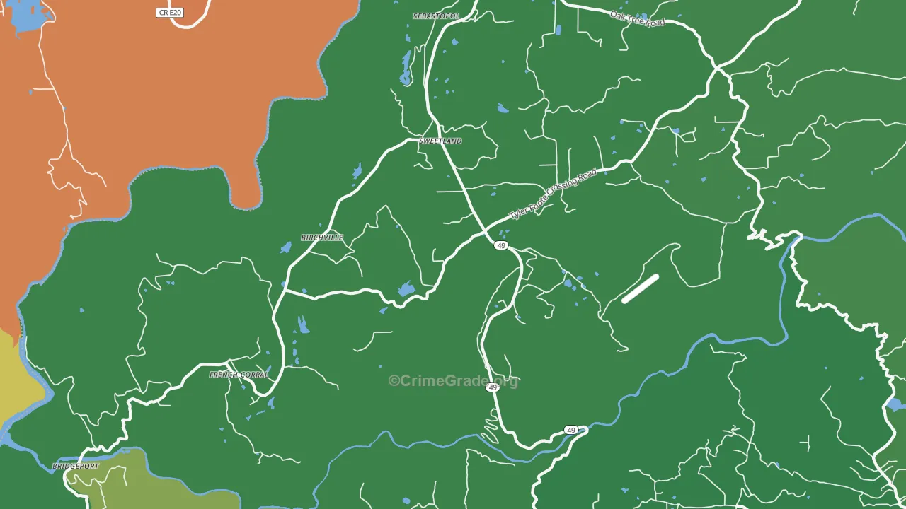 Sweetland, CA Map of Murder Rates
