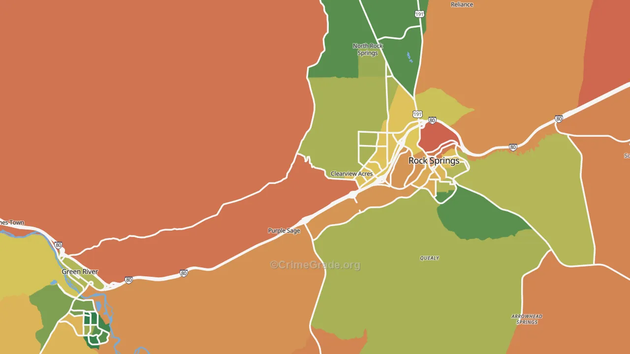 Sweetwater County, WY Map of Murder Rates