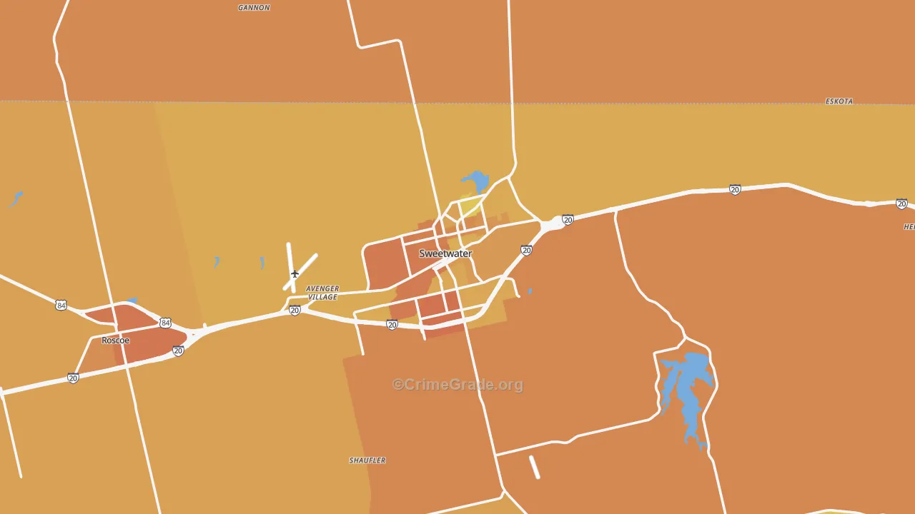 Sweetwater, TX Map of Murder Rates