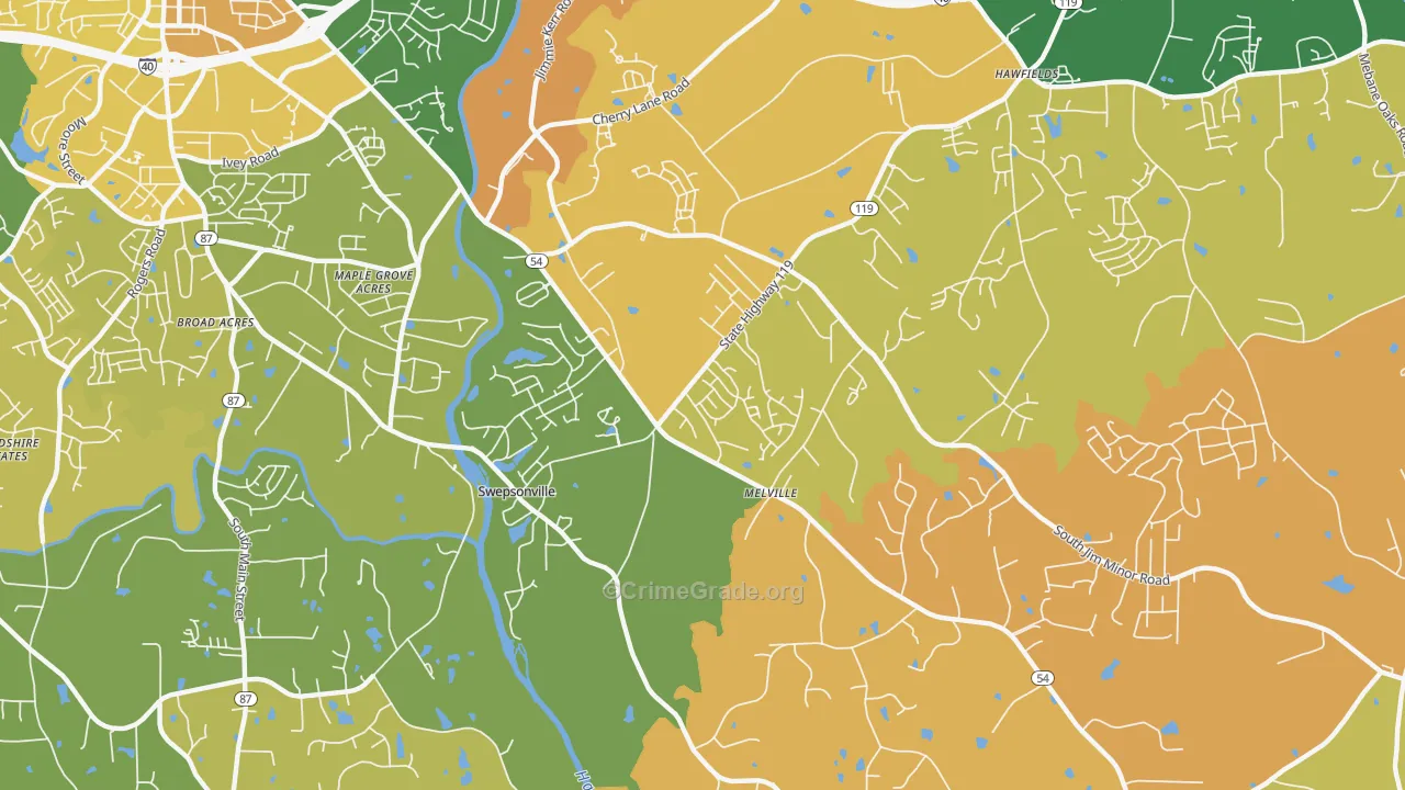 Swepsonville, NC Map of Murder Rates