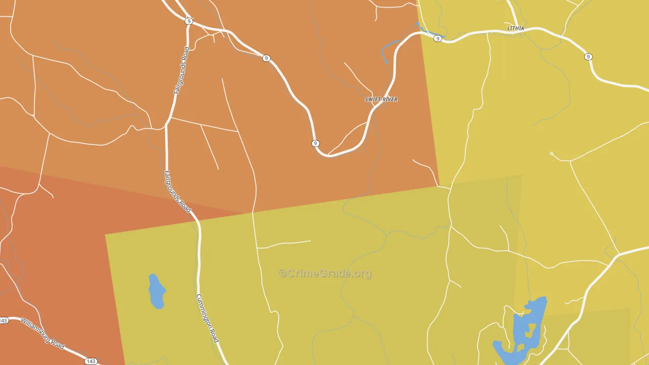 Swift River, MA Map of Murder Rates