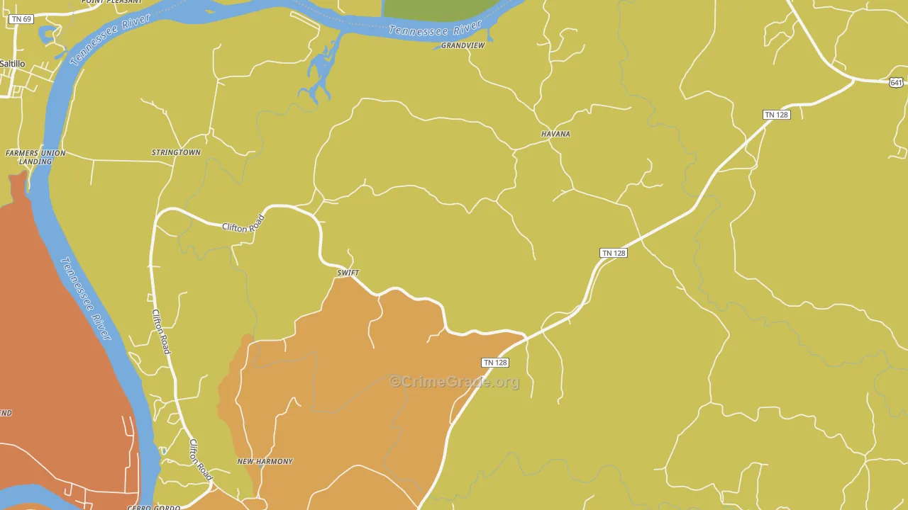 Swift, TN Map of Murder Rates