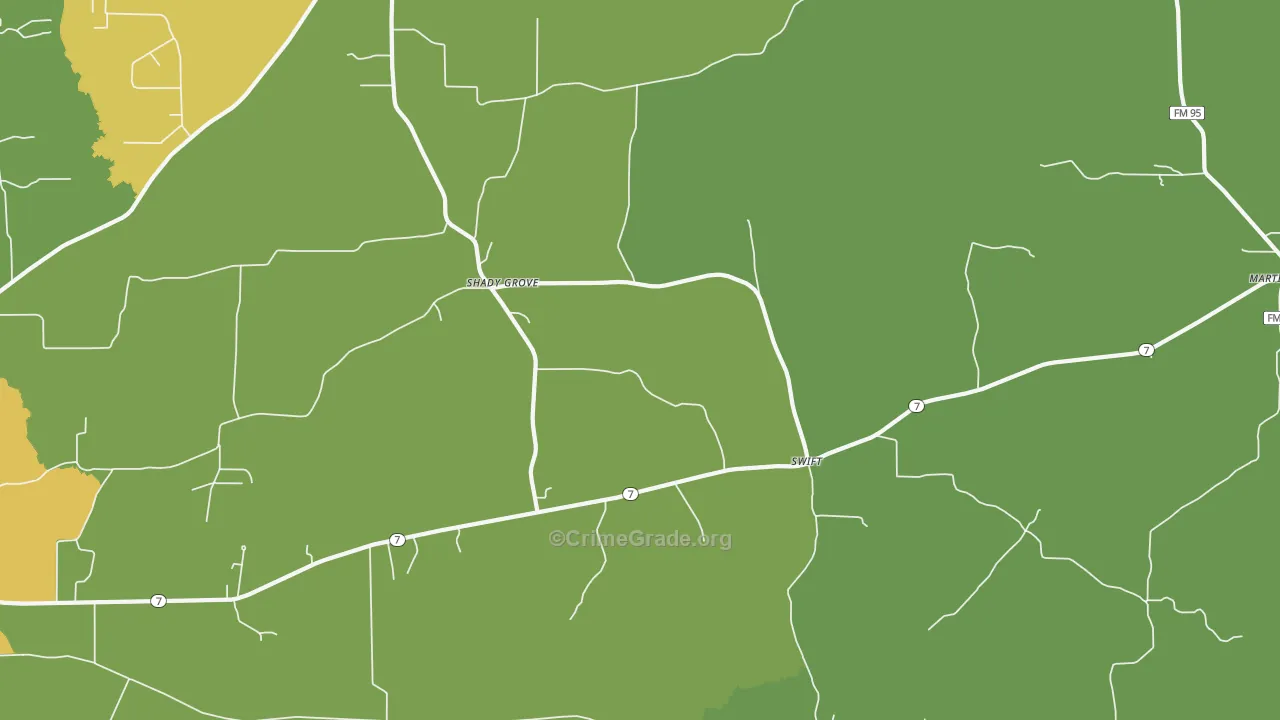 Swift, TX Map of Murder Rates