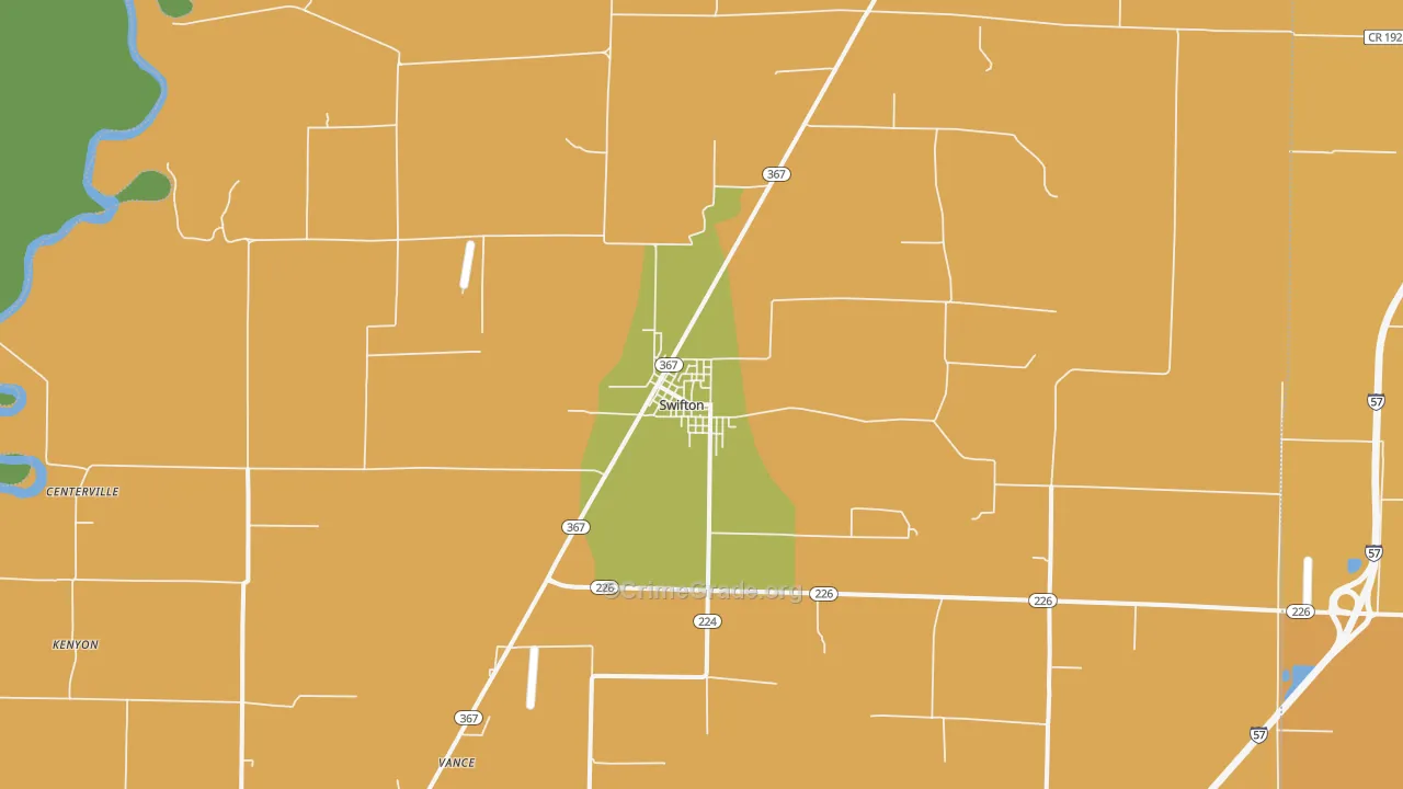 Swifton, AR Map of Murder Rates
