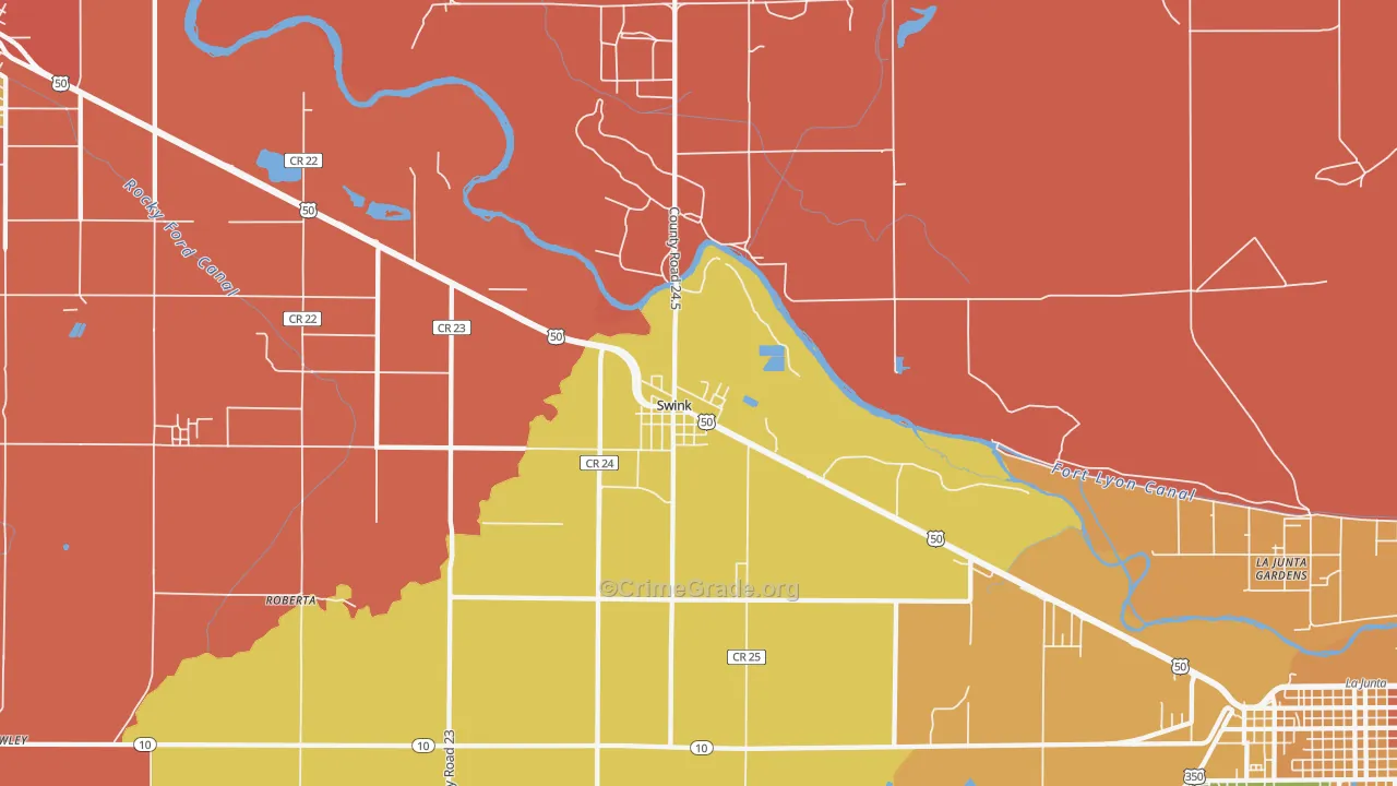 Swink, CO Map of Murder Rates