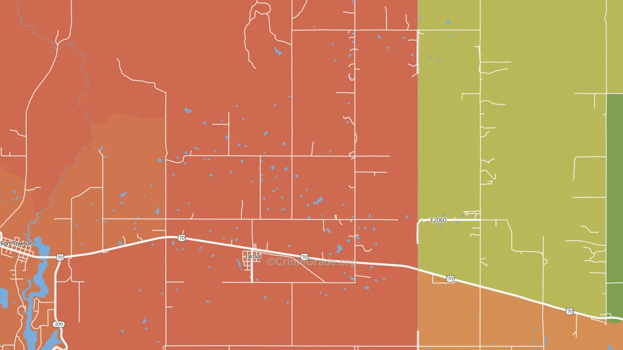 Swink, OK Map of Murder Rates