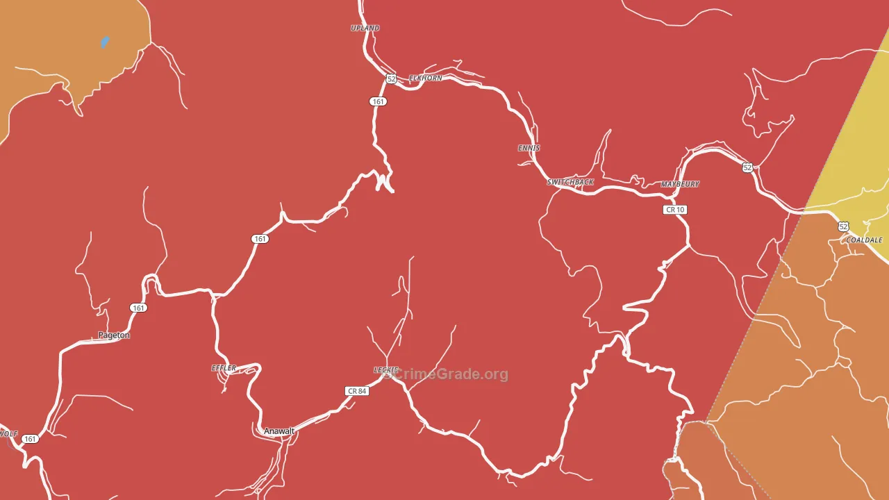 Switchback, WV Map of Murder Rates