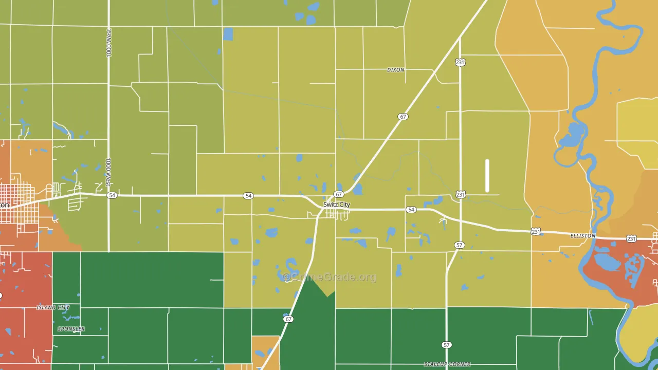 Switz City, IN Map of Murder Rates