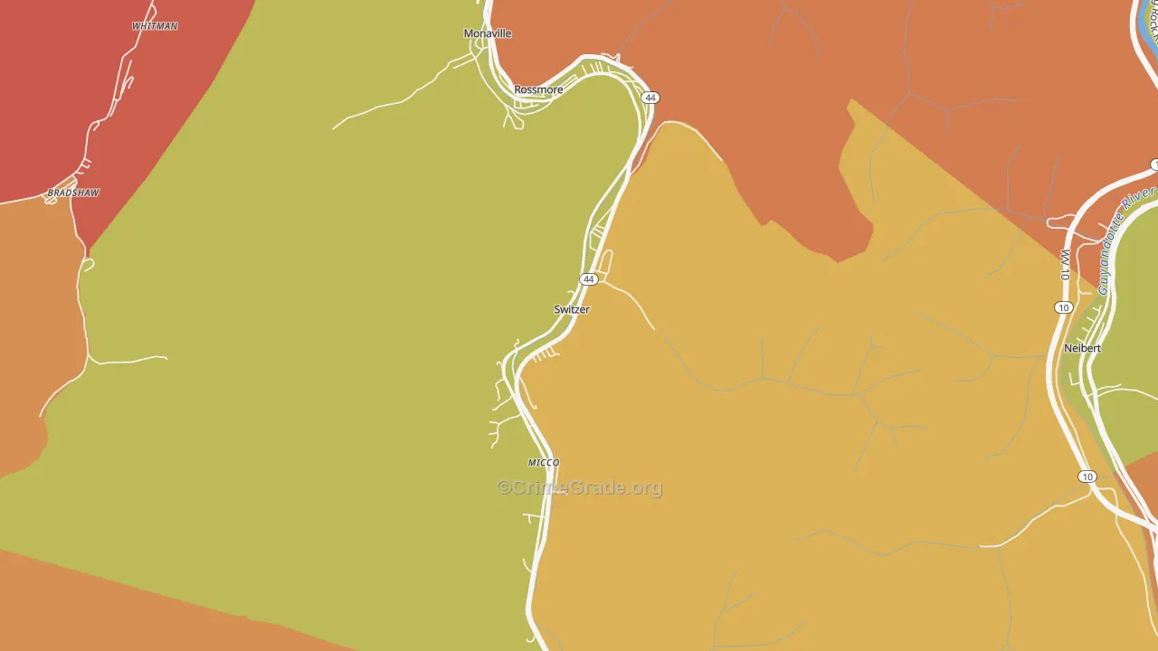 Switzer, WV Map of Murder Rates