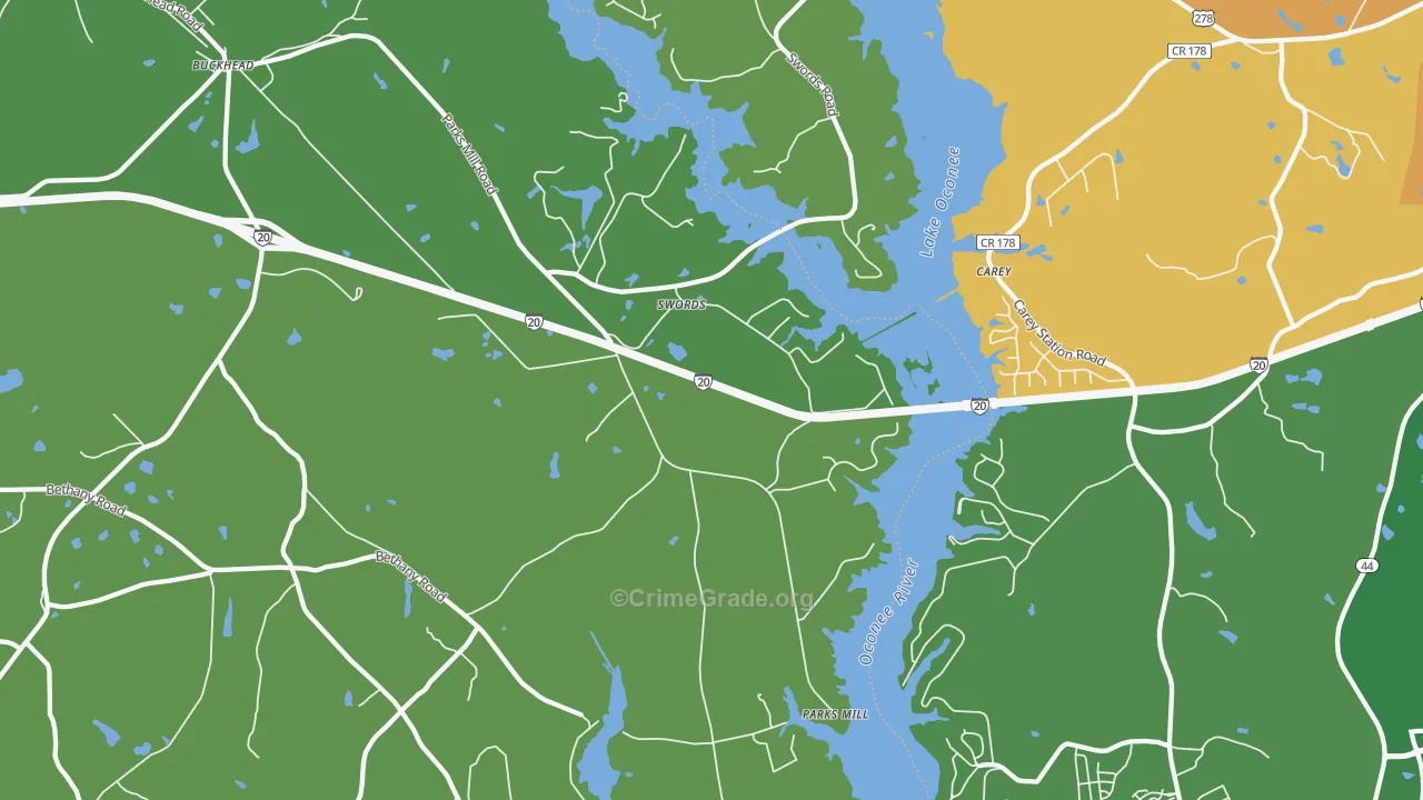 Swords, GA Map of Murder Rates