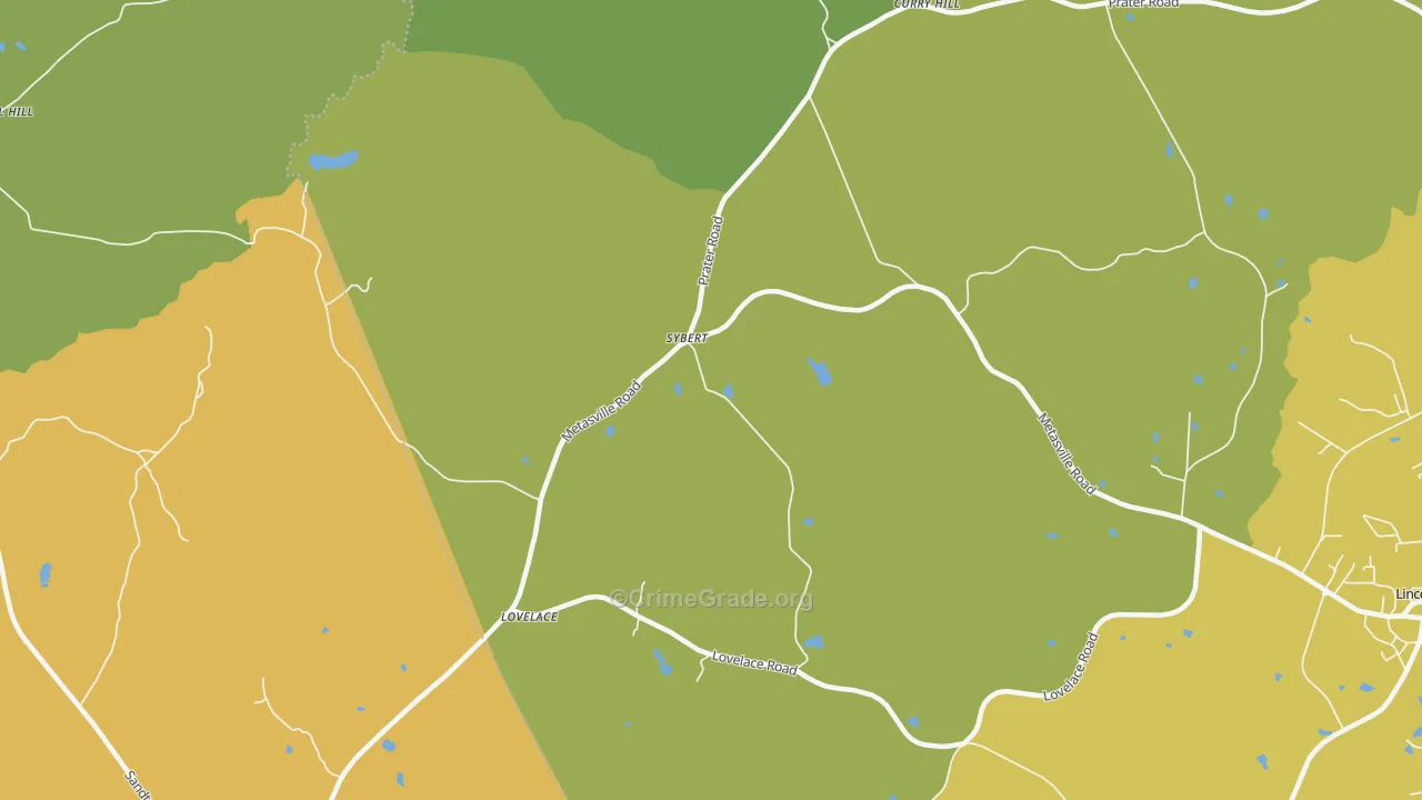 Sybert, GA Map of Murder Rates