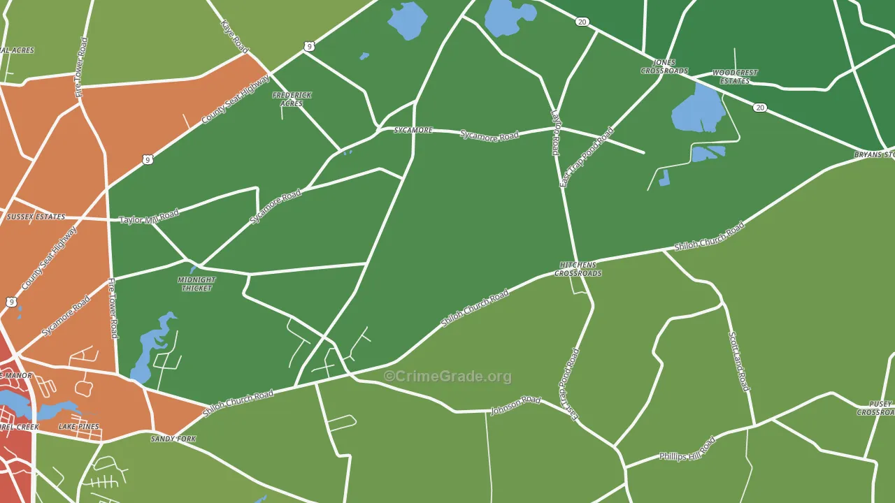 Sycamore, DE Map of Murder Rates