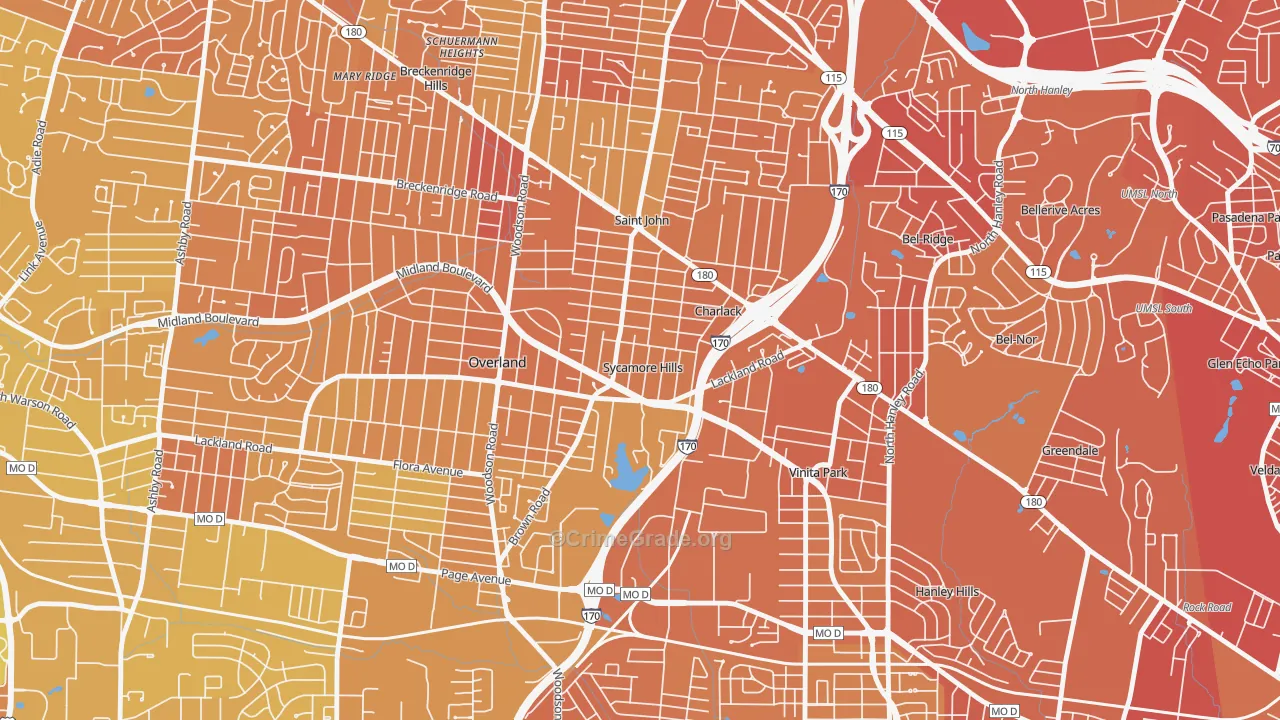 Sycamore Hills, MO Map of Murder Rates