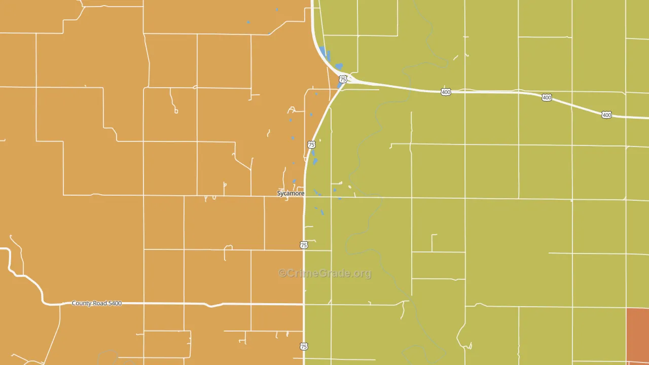 Sycamore, KS Map of Murder Rates